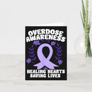 Overdose Awareness Purple Ribbon Drug Addiction 63 Card
