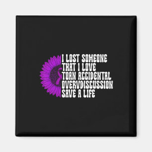 Overdose Awareness Purple Ribbon Drug Addiction 65 Magnet