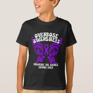 Overdose Awareness Purple Ribbon Drug Addiction 72 T-Shirt