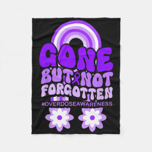 Overdose Awareness Purple Ribbon Drug Addiction 79 Fleece Blanket