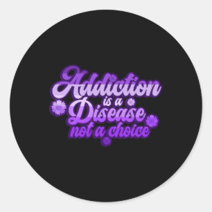 Overdose Awareness Purple Ribbon Drug Addiction 7  Classic Round Sticker