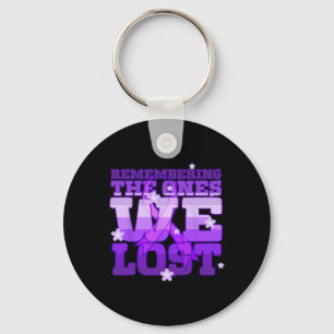 Overdose Awareness Purple Ribbon Drug Addiction 83 Keychain