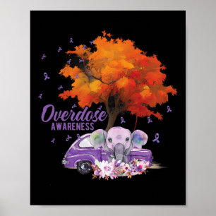 Overdose Awareness Purple Ribbon Drug Addiction 99 Poster