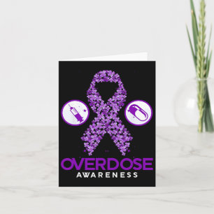 Overdose Awareness Purple Ribbon Drug Addiction Au Card