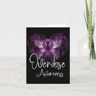 Overdose Awareness Purple Ribbon Drug Addiction Bu Card