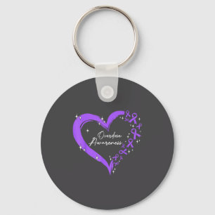 Overdose Awareness Purple Ribbon Drug Addiction He Keychain