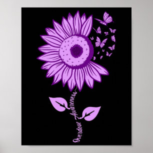 Overdose Awareness Purple Ribbon Drug Addiction Na Poster