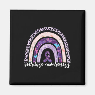 Overdose Awareness Purple Ribbon Drug Addiction Ra Magnet