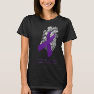 Overdose Awareness Purple Ribbon Heart Miss You T-Shirt