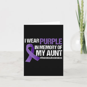 Overdose Awareness Purple Ribbon Memory Of My Aunt Card