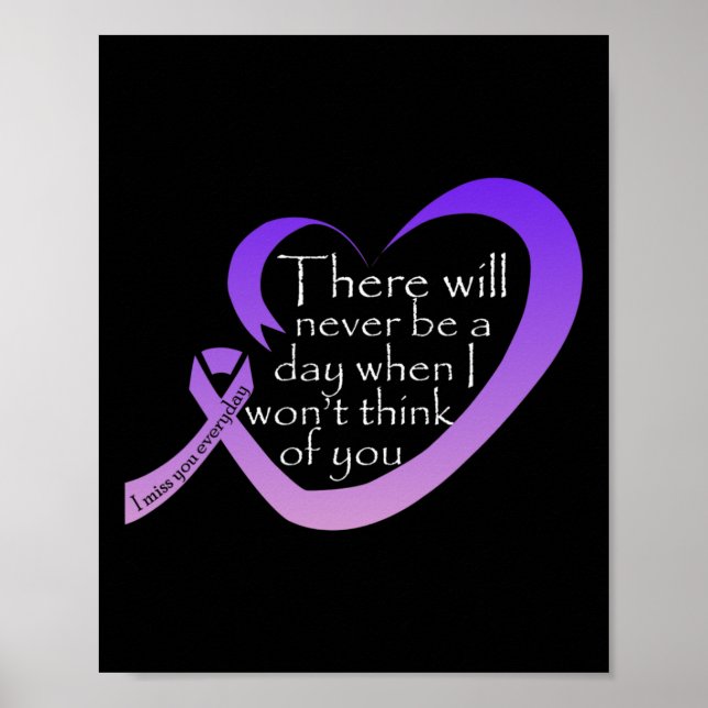 Overdose Awareness Purple Ribbon  Poster (Front)
