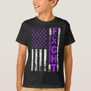 Overdose Awareness Purple Ribbon Usa Graphic Art T-Shirt