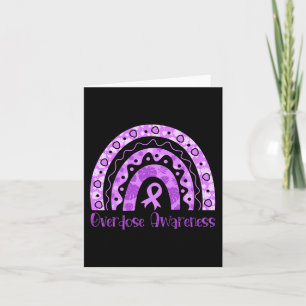 Overdose Awareness Rainbow Purple Ribbon For Men W Card