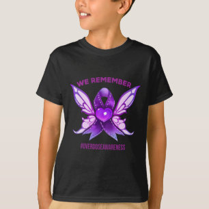 Overdose Awareness Remember Purple Ribbon End Addi T-Shirt
