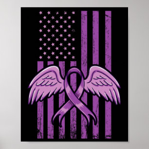 Overdose Awareness Ribbon Flag  Poster