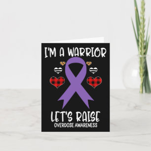 Overdose Awareness Ribbon I'm Warrior Let's Raise Card