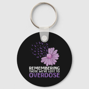 Overdose Awareness Shirt In Memory Of Brother Purp Keychain