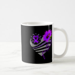 Overdose Awareness Sunflower Heart Ribbon Purple G Coffee Mug