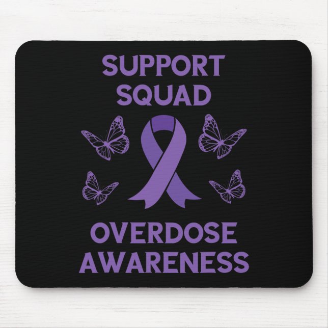 Overdose Awareness Support Squad Butterfly Purple  Mouse Pad (Front)