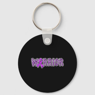 Overdose Awareness Warrior Purple Ribbon Leopard P Keychain