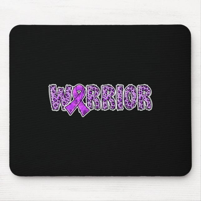 Overdose Awareness Warrior Purple Ribbon Leopard P Mouse Pad (Front)