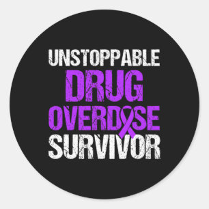 Overdose Awareness Warrior Survivor 14 Classic Round Sticker