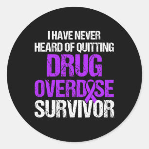 Overdose Awareness Warrior Survivor 21 Classic Round Sticker