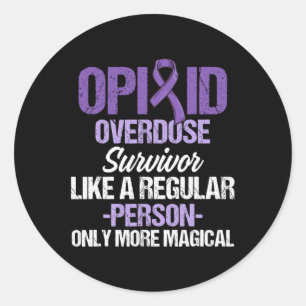 Overdose Awareness Warrior Survivor 23  Classic Round Sticker