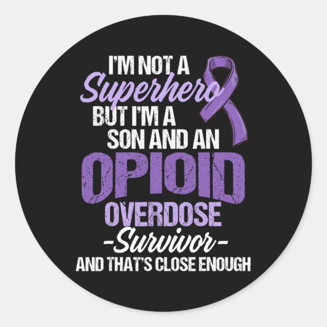 Overdose Awareness Warrior Survivor 46  Classic Round Sticker (Front)
