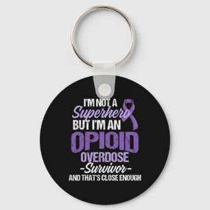 Overdose Awareness Warrior Survivor 64 Keychain