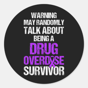 Overdose Awareness Warrior Survivor 9 Classic Round Sticker