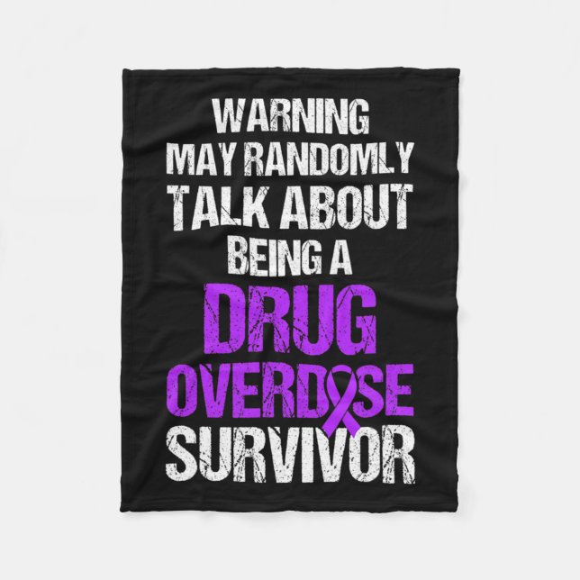 Overdose Awareness Warrior Survivor 9  Fleece Blanket (Front)