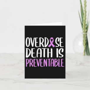 Overdose Death Is Preventable Purple Ribbon Awaren Card