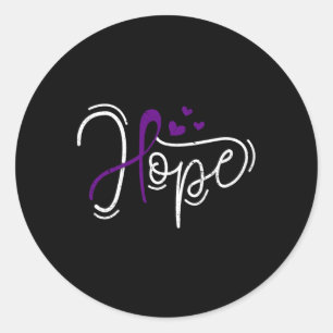 Overdose Hope Purple Ribbon Awareness Addiction Re Classic Round Sticker