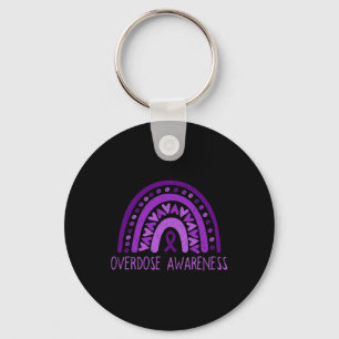 Overdose Rainbow Drug Addiction Recovery Purple Ri Keychain