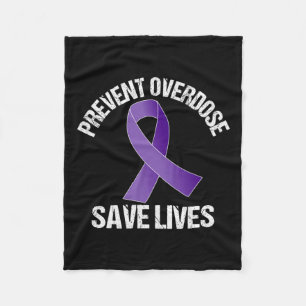 Overdose Save Lives Opioid Awareness Fleece Blanket