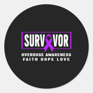 Overdose Survivor - Addiction Awareness Classic Round Sticker