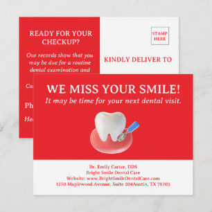 Overdue Dental Appointment Reminder Postcard