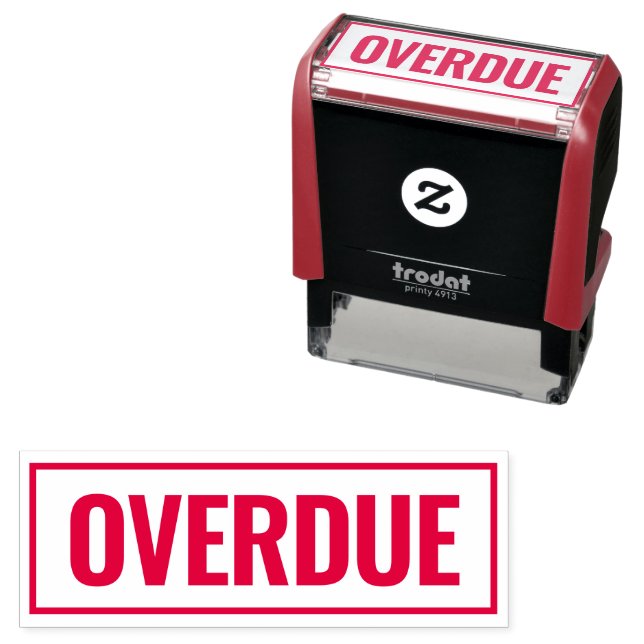 Overdue Unpaid Invoice red border business office Self-inking Stamp (In Situ)