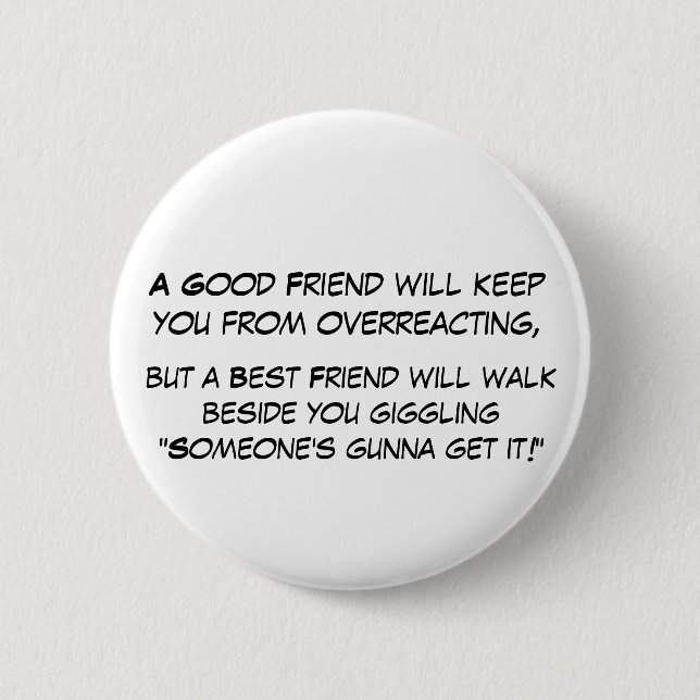 Overeacting 2 Inch Round Button (Front)