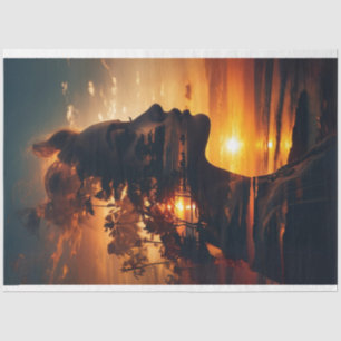 Overexposed Woman Sunset Decoupage Tissue Paper