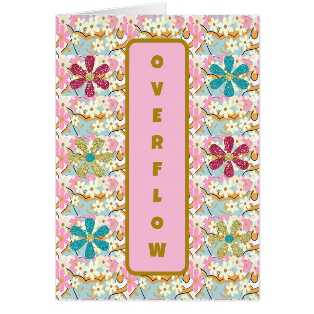 OVERFLOW Floral Greeting Card by Adiela Akoo (Front)