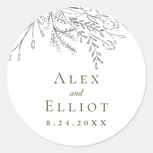 Overflowing Bouquet Wedding Classic Round Sticker