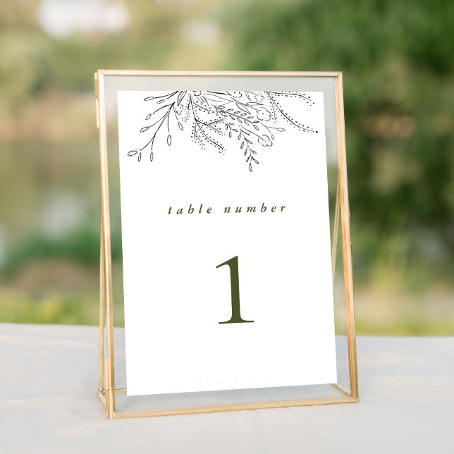 Overflowing Bouquet Wedding Table Number (Overflowing floral bouquet elegant black and white wedding suite chic table number sign.)