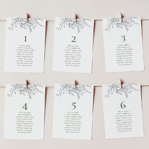 Overflowing Bouquet Wedding Table Seating Chart Number