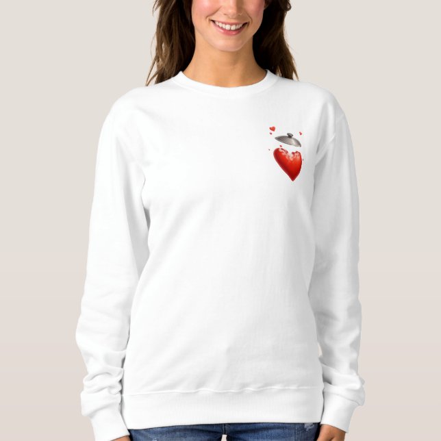 Overflowing Heart Pot: Steamy Love with Bubbling R Sweatshirt (Front)