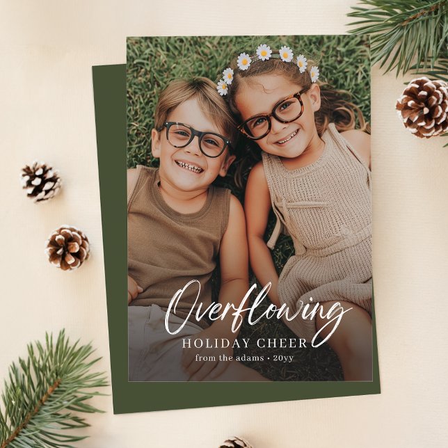 Overflowing Holiday Cheer Photo Christmas Card (Creator Uploaded)