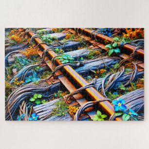 Overgrown Train Tracks Jigsaw Puzzle