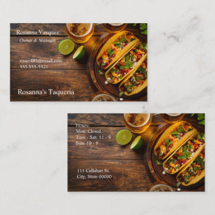 Overhead of tacos with copy space business card