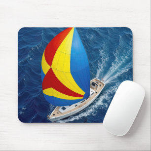 Overhead View Of a Spinnaker On a Sailboat Mouse Pad